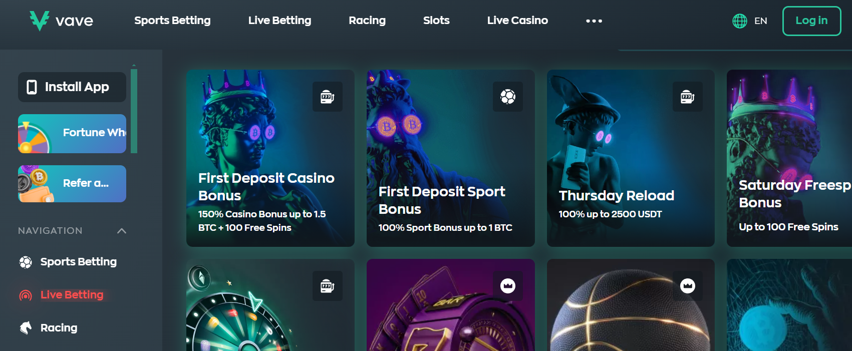 Review of the best promo codes at Vave Casino! 1